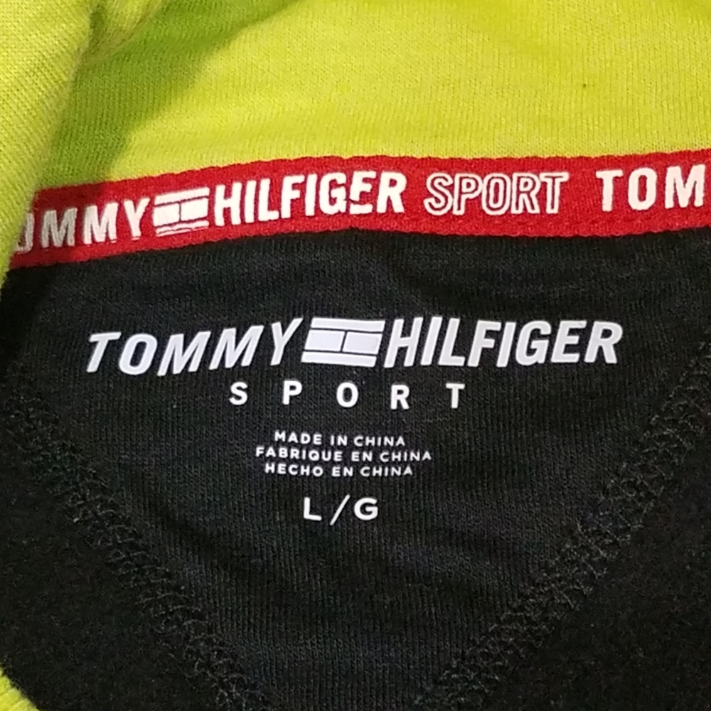 Retro Tommy Hilfiger Neon Logo hoodie Size L - Picture 3 of 6